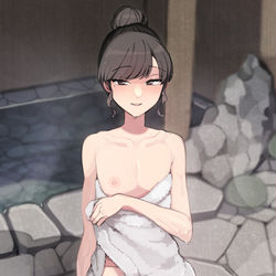 This is a pixiv picture whose title is 親友と温泉旅行.