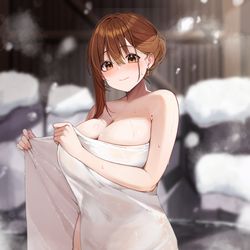 This is a pixiv picture whose title is 温泉に来たOLちゃん♨️.