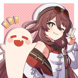 This is a pixiv picture whose title is 胡桃✌️.