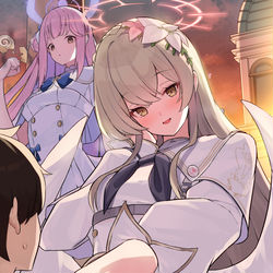 This is a pixiv picture whose title is トリニティを代表して先生と結婚します♡.