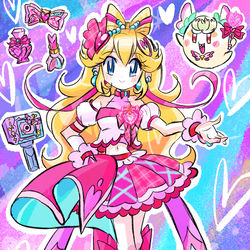This is a pixiv picture whose title is キュアアイドル🩷コスのピーチ姫.