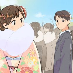 This is a pixiv picture whose title is 友達のままだった人.