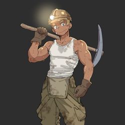 This is a pixiv picture whose title is 鉱夫少年.