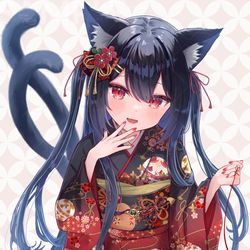 This is a pixiv picture whose title is 振袖めいちゃん！.
