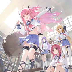 This is a pixiv picture whose title is ヘブンバーンズレッド X Angel Beats!.