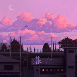 This is a pixiv picture whose title is 如果你也剛好看到黃昏，那就當作是我們的見面吧。.