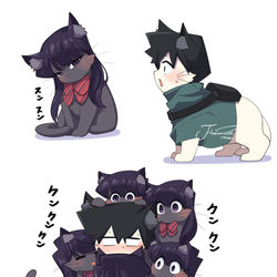 This is a pixiv picture whose title is クンクン 🐱🐱.
