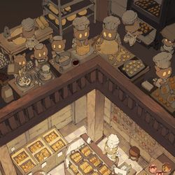 This is a pixiv picture whose title is 二階建てのクッキー工房.