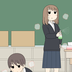 This is a pixiv picture whose title is 自主的に空き教室を掃除する偉い男の子と女の子.