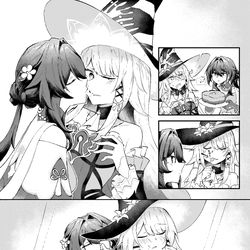 This is a pixiv picture whose title is 天才たちの料理 (Geniuses' Cooking).