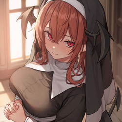 This is a pixiv picture whose title is シスター小悪魔さん✝️.