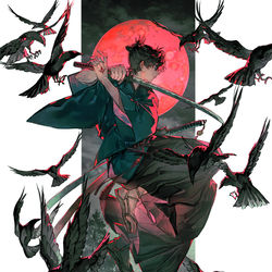 This is a pixiv picture whose title is 剣鬼.