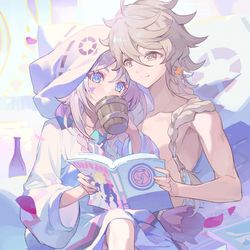 This is a pixiv picture whose title is 与茜特菈莉老伴的睡前学习时间~.