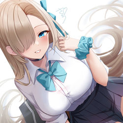 This is a pixiv picture whose title is 制服アスナ🩵.