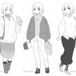 This is a pixiv picture whose title is 体型カバーファッションもちづきさん.