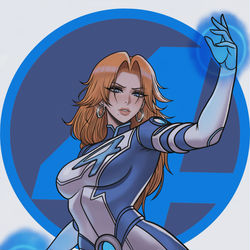 This is a pixiv picture whose title is Matsumoto Rangiku as Sue Storm.
