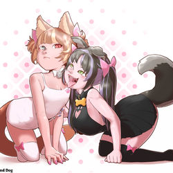 This is a pixiv picture whose title is Cat & Dog.