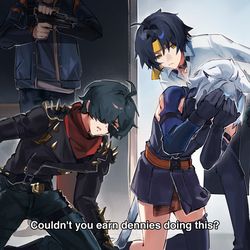 This is a pixiv picture whose title is 男子高校生の日常パロディー.