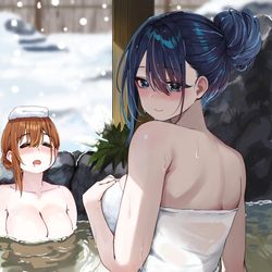 This is a pixiv picture whose title is 温泉に来た後輩ちゃん♨️.