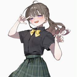 This is a pixiv picture whose title is 指さしポニテちゃん.