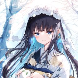 This is a pixiv picture whose title is 雪女の初恋.