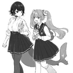 This is a pixiv picture whose title is 【ゼンゼロ】エレン制服スキン実装おめでとう@制服カリンちゃん.