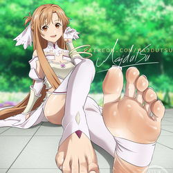 This is a pixiv picture whose title is Asuna Yuuki Feet.