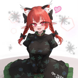 This is a pixiv picture whose title is お座りお燐ちゃん♥.