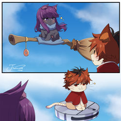 This is a pixiv picture whose title is 🐱🐱 🧹🧹.