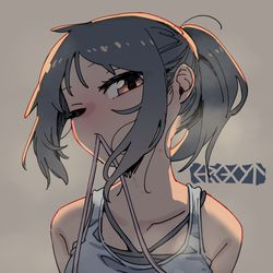 This is a pixiv picture whose title is 「どう？」.