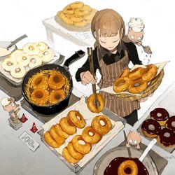 This is a pixiv picture whose title is 家ドーナツ.