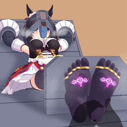 This is a pixiv picture whose title is 享受自己鞋子浓郁气息的荣进闪耀.