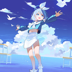 This is a pixiv picture whose title is 透き通った世界.