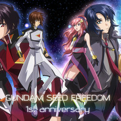 This is a pixiv picture whose title is SEED FREEDOM 公開一周年イラスト.