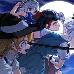 This is a pixiv picture whose title is 異変解決へGO！.