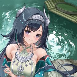 This is a pixiv picture whose title is 藍硯.