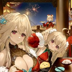 This is a pixiv picture whose title is 摸了大小安宝！.