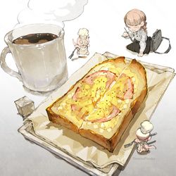 This is a pixiv picture whose title is 駅前のパン.