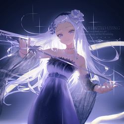 This is a pixiv picture whose title is 『 新月を着る 』.