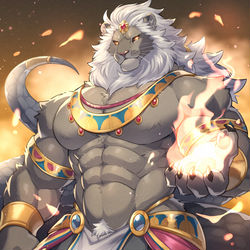 This is a pixiv picture whose title is 獅子・・・巳年！！.