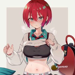 This is a pixiv picture whose title is マチュ　（ジト目差分）.