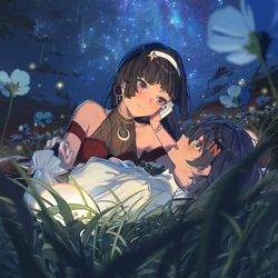 This is a pixiv picture whose title is 美しい流星群.