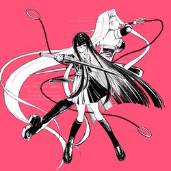 This is a pixiv picture whose title is 黒姫とライダーさん.