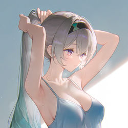 This is a pixiv picture whose title is ポニテホタル.