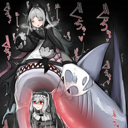 This is a pixiv picture whose title is アークナイツ丸呑み絵(Skeb).