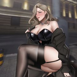 This is a pixiv picture whose title is 夜の街路.
