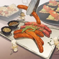 This is a pixiv picture whose title is 宴会のチョリソー.