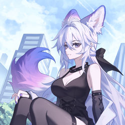 This is a pixiv picture whose title is 狐狐！.