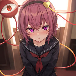 This is a pixiv picture whose title is さとり様…セーラー服着て….