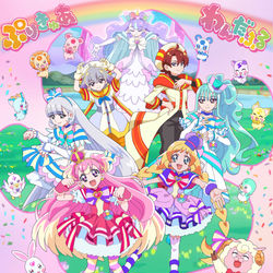 This is a pixiv picture whose title is 🐶５０「ぷりきゅあわんだふる！」.